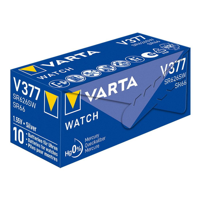 Varta Pila Botón V377 SR66 Plata 1.55V Ø6.8 x 2.5 mm Blister