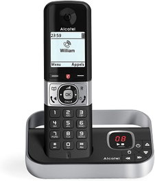 Alcatel F890 Teléfono Inalámbrico DECT con Bloqueo de Llamadas, Negro y Plata