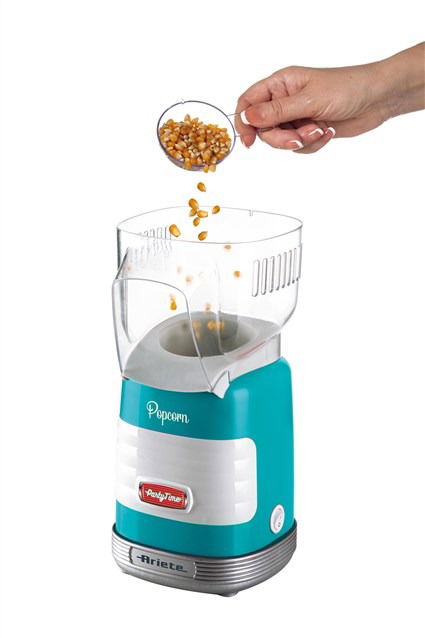 Ariete 2956/01 Máquina de Palomitas Party Time Popper Azul Retro Años 50 Libre Grasas