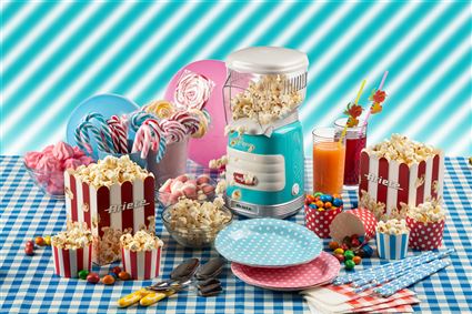 Ariete 2956/01 Máquina de Palomitas Party Time Popper Azul Retro Años 50 Libre Grasas