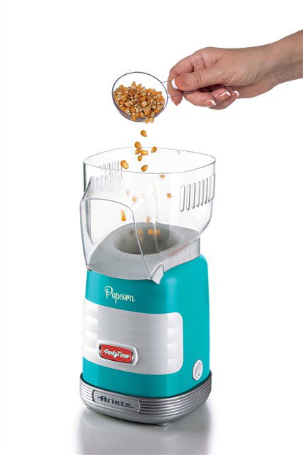 Ariete 2956/01 Máquina de Palomitas Party Time Popper Azul Retro Años 50 Libre Grasas