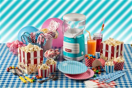 Ariete 2956/01 Máquina de Palomitas Party Time Popper Azul Retro Años 50 Libre Grasas