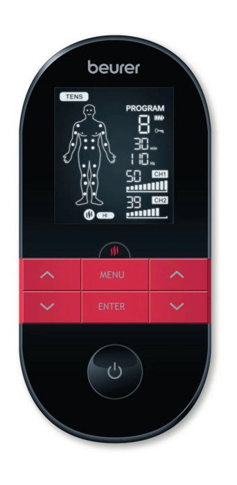 Beurer EM 59 Electroestimulador Digital TENS/EMS con Función de Calor