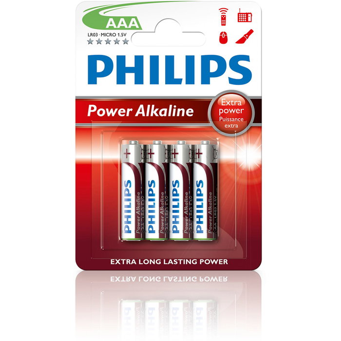 Philips Power Alkaline AAA 1,5V Pack de 4 Philips Power Alkaline AAA 1,5V Pack de 4