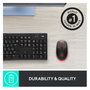 Logitech M190 Ratón Inalámbrico Negro/Rojo