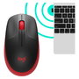 Logitech M190 Ratón Inalámbrico Negro/Rojo