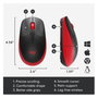 Logitech M190 Ratón Inalámbrico Negro/Rojo
