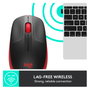 Logitech M190 Ratón Inalámbrico Negro/Rojo
