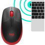 Logitech M190 Ratón Inalámbrico Negro/Rojo