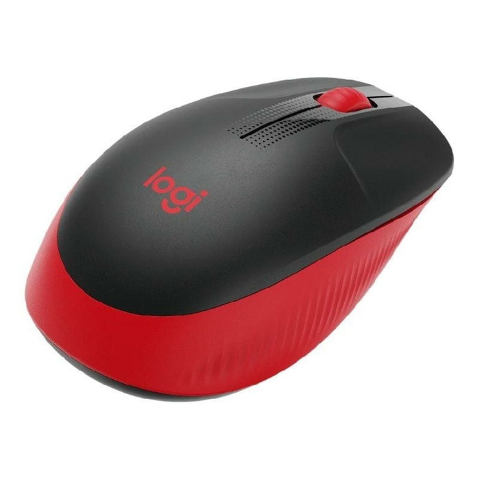 Logitech M190 Ratón Inalámbrico Negro/Rojo