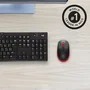Logitech M190 Ratón Inalámbrico Negro/Rojo