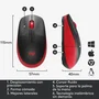 Logitech M190 Ratón Inalámbrico Negro/Rojo