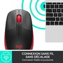 Logitech M190 Ratón Inalámbrico RF Completo, Pilas Alcalinas, Rojo