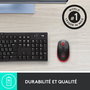 Logitech M190 Ratón Inalámbrico RF Completo, Pilas Alcalinas, Rojo