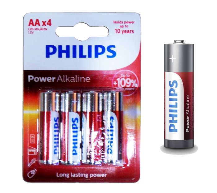 Philips Power Alkaline AA LR6 - Pack de 4 unidades Philips Power Alkaline AA LR6 - Pack de 4 unidades
