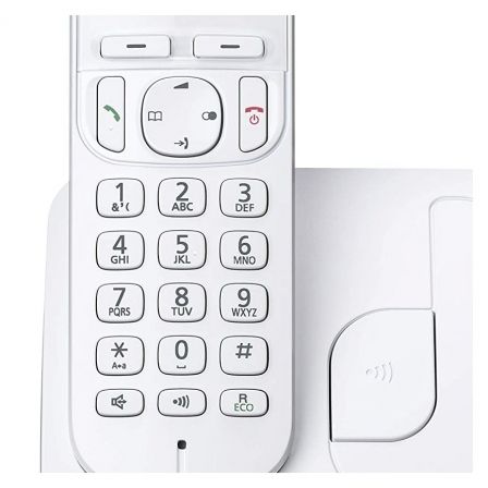 Panasonic Teléfono Inalámbrico Digital KX-TGC210SPW Blanco con Bloqueo de Llamadas No Deseadas y Modo Eco