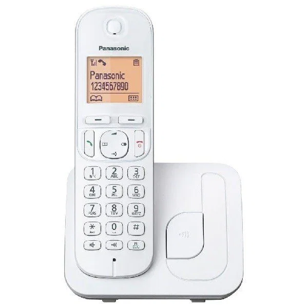 Panasonic KX-TGC210 Teléfono Inalámbrico DECT Blanco - Base + Terminal, Contestador Integrado, Identificador Llamadas, Agenda 50 contactos