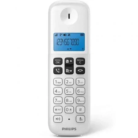 Philips D1611W/34 Teléfono Inalámbrico Blanco Manos Libres con Sonido HQ y Pantalla Retroiluminada Azul Philips D1611W/34 Teléfono Inalámbrico Blanco Manos Libres con Sonido HQ y Pantalla Retroiluminada Azul