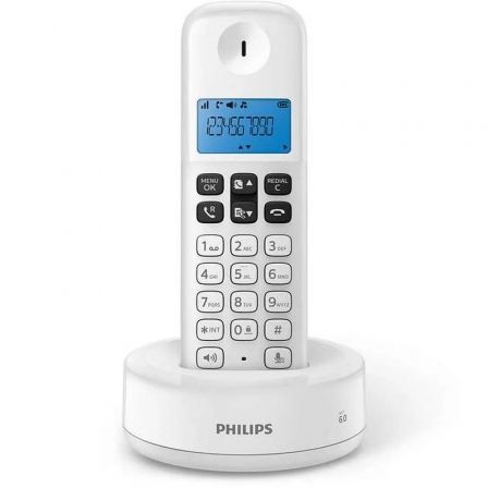 Philips D1611W/34 Teléfono Inalámbrico Blanco Manos Libres con Sonido HQ y Pantalla Retroiluminada Azul Philips D1611W/34 Teléfono Inalámbrico Blanco Manos Libres con Sonido HQ y Pantalla Retroiluminada Azul