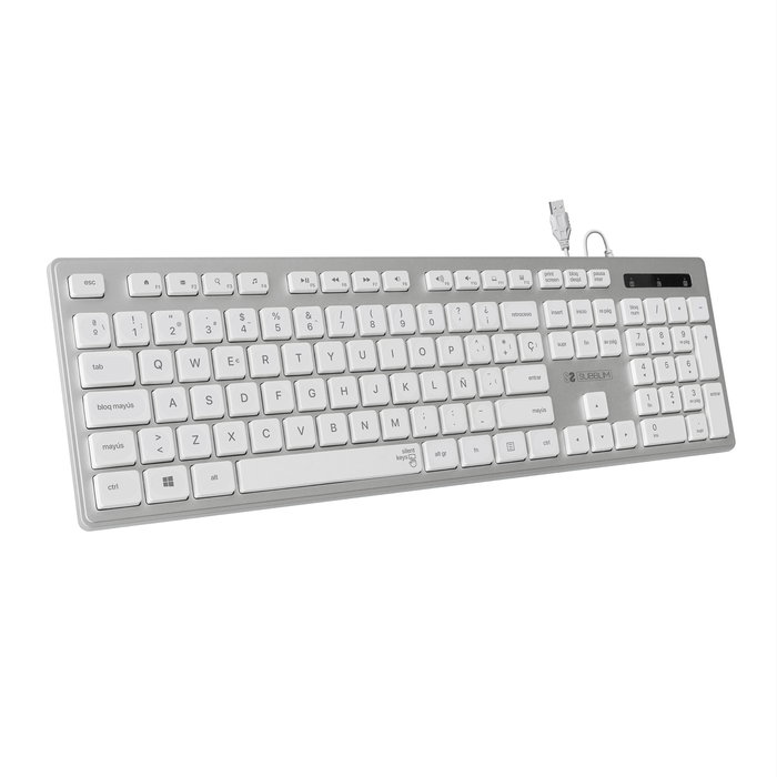 SUBBLIM Teclado Wired Ergo Keys Silent Flat HQ Silver SUBBLIM Teclado Wired Ergo Keys Silent Flat HQ Silver