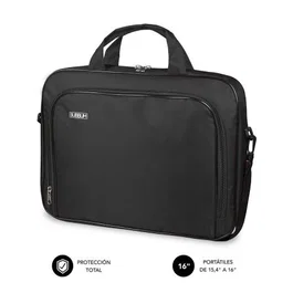 Subblim SUB-LB-1OLB050 Maletín Toploader para Portátil 16" Oxford Negro, Compartimento Acolchado, Bolsillo Exterior, Correa de Hombro, para 15.4' - 16' / 39.1 - 40.64 cm
