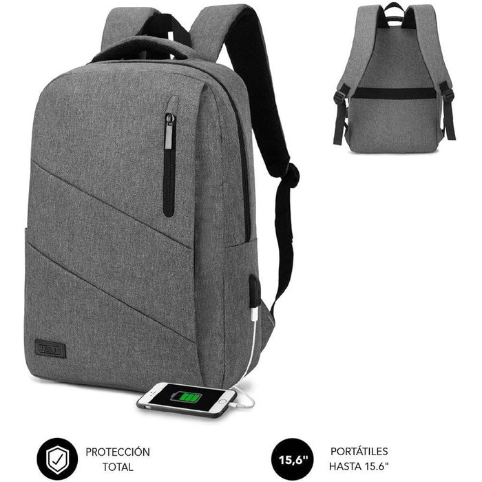 Subblim City Backpack Mochila para Portátil 15,6 Pulgadas Gris