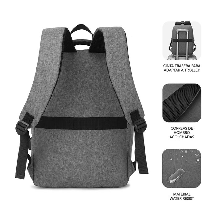 Subblim City Backpack Mochila para Portátil 15,6 Pulgadas Gris