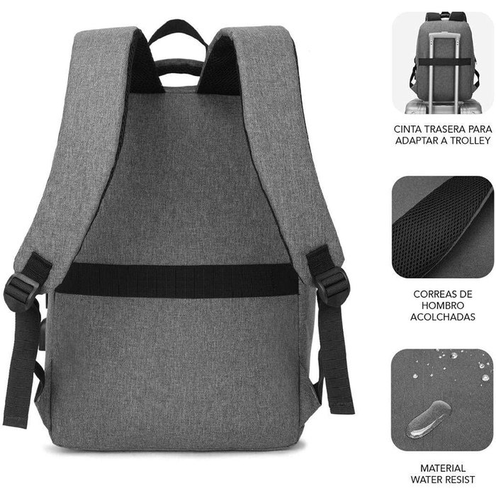 Subblim City Backpack Mochila para Portátil 15,6 Pulgadas Gris
