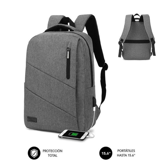 Subblim City Backpack Mochila para Portátil 15,6 Pulgadas Gris