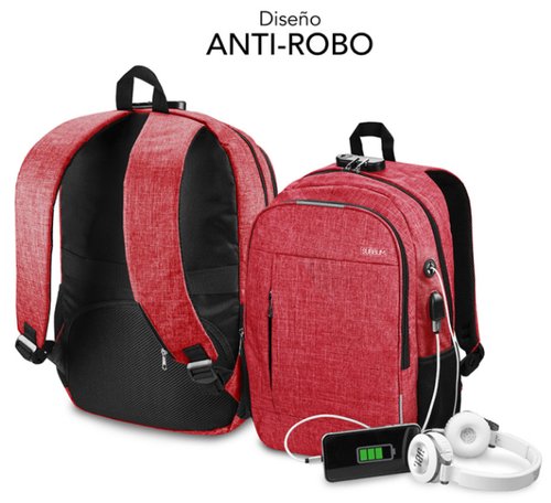 Subblim Urban Lock Backpack 16 Red Subblim Urban Lock Backpack 16 Red