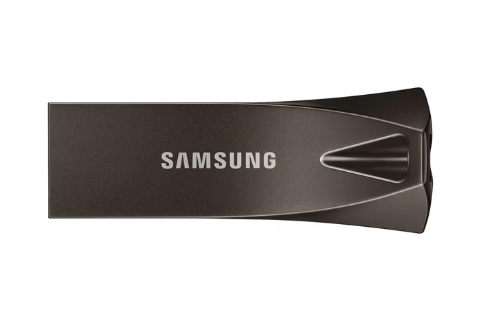 Samsung MUF-128BE Unidad Flash USB Bar Plus 128 GB USB 3.2 Gen 1, Velocidad Lectura 300 MB/s, Cuerpo Metálico Gris/Negro, Resistente a Agua y Golpes, Sin Tapa, 5 Años de Garantía