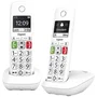 Gigaset E290/ Pack DUO Teléfono Inalámbrico Blanco con Pantalla Grande y Teclas Grandes