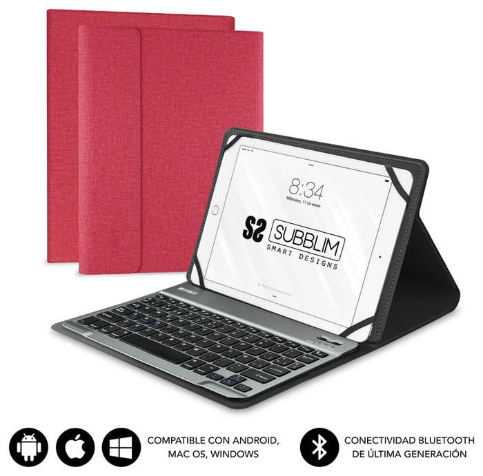Subblim Keytab Pro Bluetooth Funda con Teclado, Rojo Subblim Keytab Pro Bluetooth Funda con Teclado, Rojo