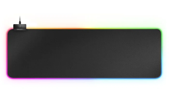 Mars Gaming Alfombrilla Gaming RGB XXL MMPRGB2 con Hub USB 2.0 de 2 Puertos, 12 Efectos LED, Superficie Nanotextil - 800x300x4 mm