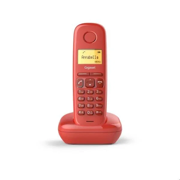 Gigaset A170 Teléfono DECT Inalámbrico para Escritorio con Agenda 50 Entradas, Pantalla 1.5", Modo ECO - Rojo