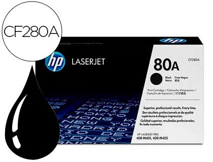 HP 80A Negro (CF280A) Tóner Original