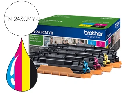 Brother TN243CMYK Multipack de Tóner Original (Negro, Cian, Magenta, Amarillo)