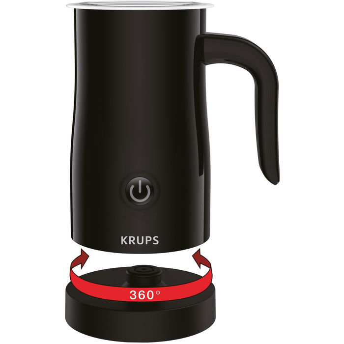 Krups XL1008 Calentador Espumador de Leche Automático Negro 500W Capacidad 0.3L con Acero Inoxidable y Apagado Automático