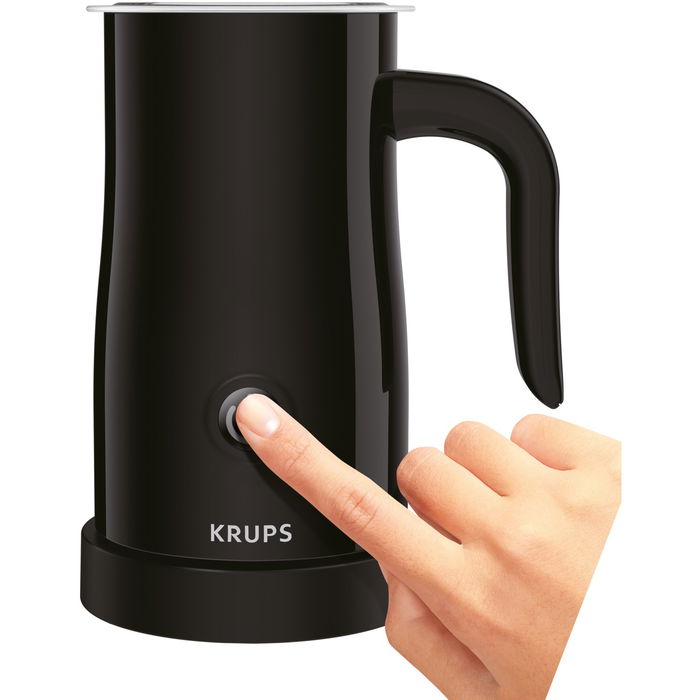 Krups XL1008 Calentador Espumador de Leche Automático Negro 500W Capacidad 0.3L con Acero Inoxidable y Apagado Automático