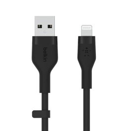 Belkin CAA008BT1MBK Cable USB-A a Lightning Silicona Clip 1m Negro