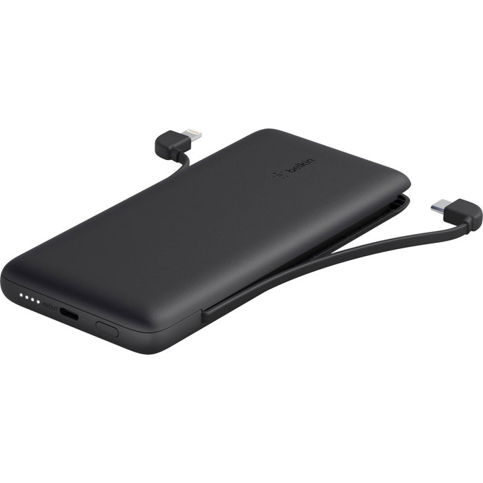 Belkin Powerbank BOOST CHARGE Plus 10K con cables integrados Lightning y USB-C, 10.000 mAh, Negro Belkin Powerbank BOOST CHARGE Plus 10K con cables integrados Lightning y USB-C, 10.000 mAh, Negro