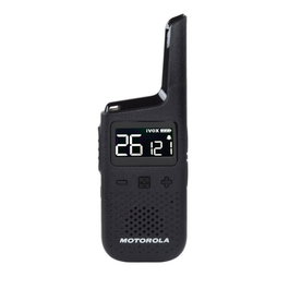Motorola XT185 Duo Set PMR446 - Walkie Talkie PMR 16 Canales, Banda 446 MHz, Alcance 8 km, Batería Litio 24h, Negro