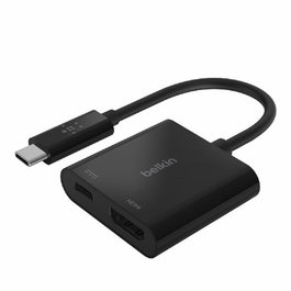 Belkin Adaptador USB-C a HDMI + Carga 60W Negro, Soporta 4K 60Hz, Conexión de Vídeo y Carga Simultánea