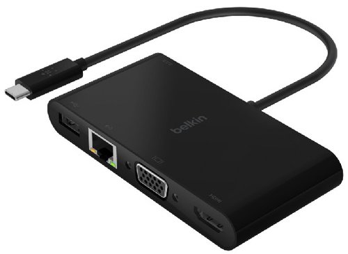 Belkin AVC004BTBK Hub USB-C 5 en 1 con HDMI 4K, VGA, Ethernet y 100W PD Negro Belkin AVC004BTBK Hub USB-C 5 en 1 con HDMI 4K, VGA, Ethernet y 100W PD Negro