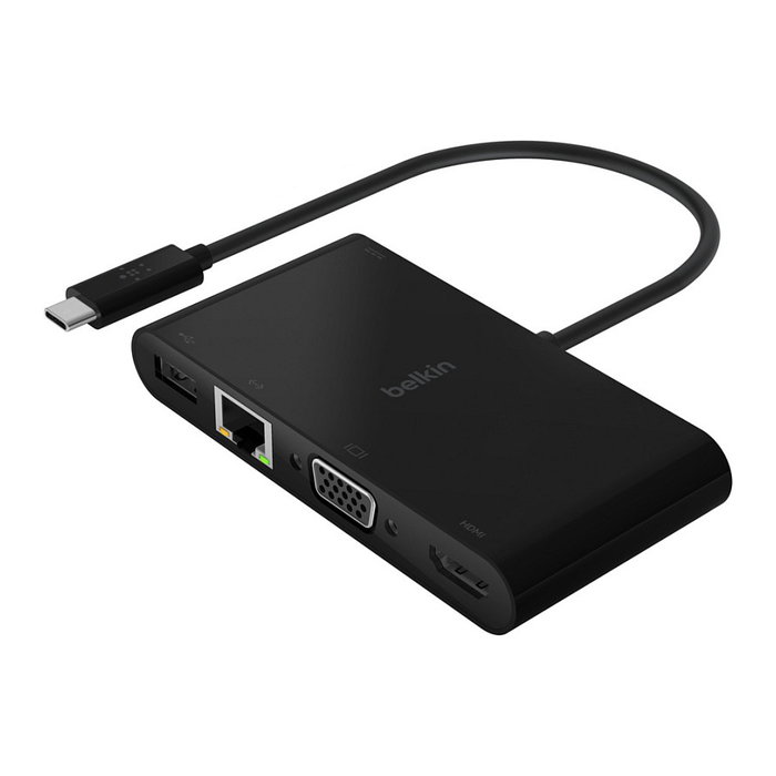 Belkin AVC004BTBK Hub USB-C 5 en 1 con HDMI 4K, VGA, Ethernet y 100W PD Negro Belkin AVC004BTBK Hub USB-C 5 en 1 con HDMI 4K, VGA, Ethernet y 100W PD Negro