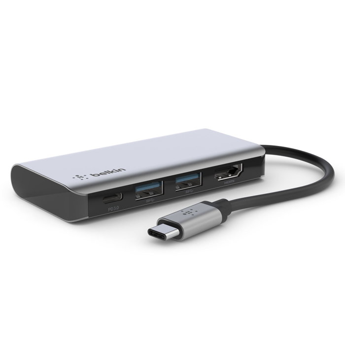 Belkin AVC006BTSGY Adaptador Multimedia USB-C 4 en 1 con HDMI 4K y Carga 100W Belkin AVC006BTSGY Adaptador Multimedia USB-C 4 en 1 con HDMI 4K y Carga 100W
