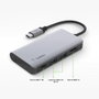 Belkin AVC006btSGY Adaptador Multiport USB-C 4 en 1 con HDMI 4K y Carga 100W