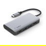 Belkin AVC006btSGY Adaptador multiport USB-C 4 en 1, USB 3.2 Gen 1, 100W, HDMI 4K, USB-A, Plata