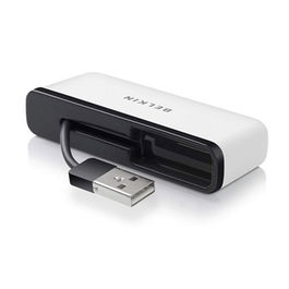 Belkin F4U021BT Hub USB 2.0 de 4 Puertos con 480 Mbit/s, Negro y Blanco