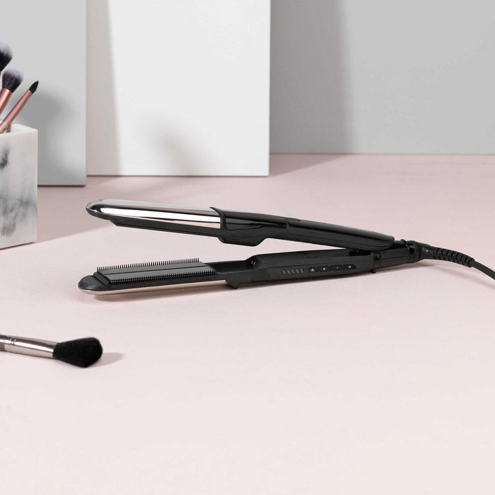 Babyliss Steam Shine ST496E - Plancha para el pelo a vapor con placas de cerámica de 39 mm
